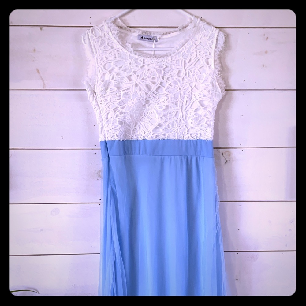 Dress with lace top